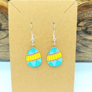 Easter Egg Earrings Yellow and Blue Easter Earrings